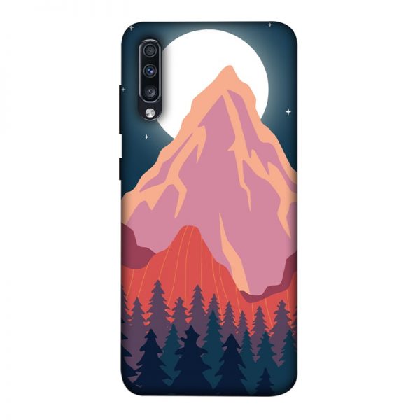 Big Moon and the Mountain Samsung A70 Mobile Cover
