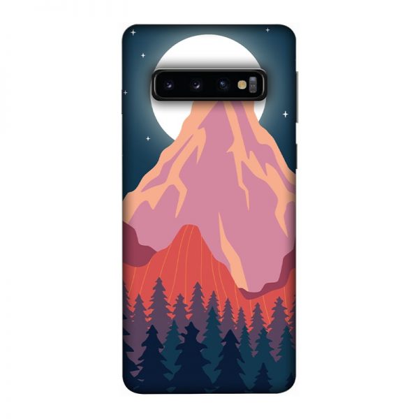 Big Moon and the Mountain Samsung Galaxy S10 Mobile Cover
