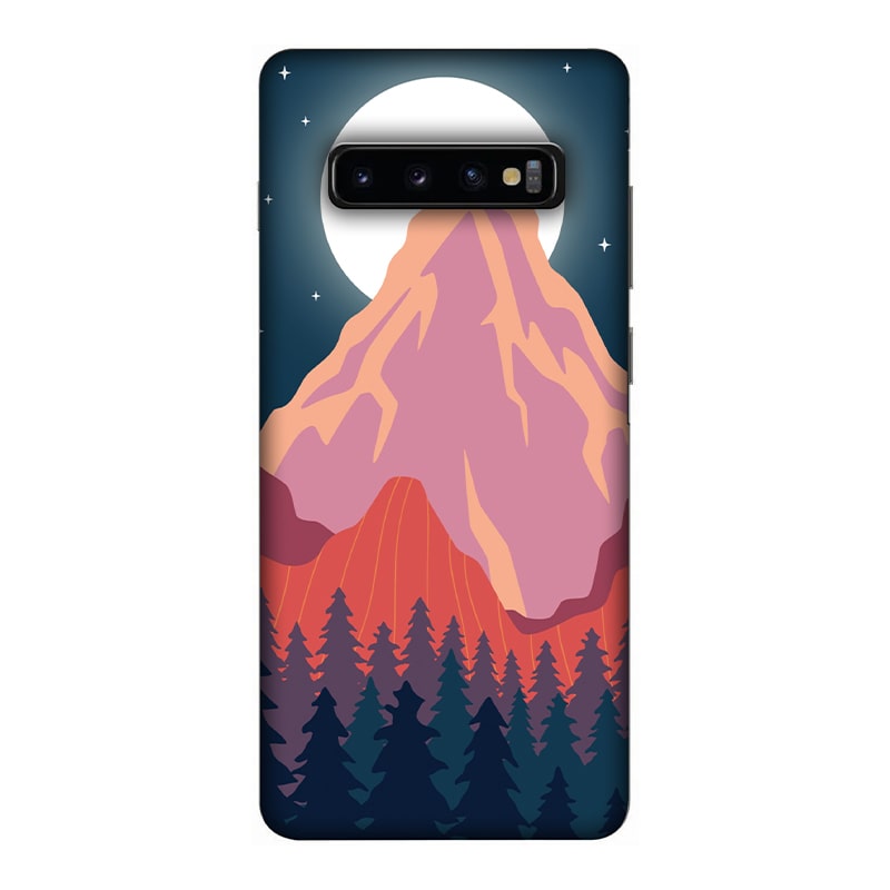 Big Moon and the Mountain Samsung Galaxy S10 Plus Mobile Cover - Wildmerch