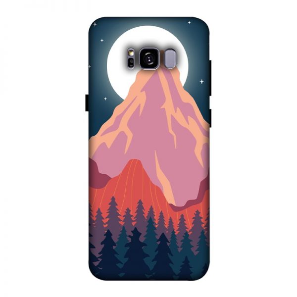 Big Moon and the Mountain Samsung Galaxy S8 Mobile Cover