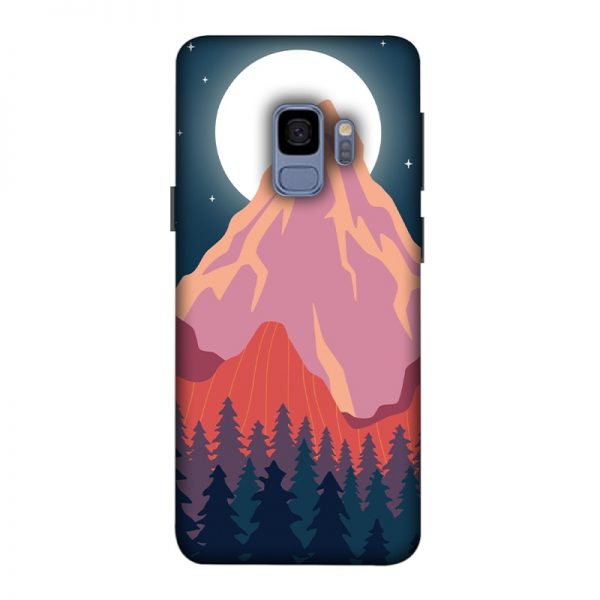 Big Moon and the Mountain Samsung Galaxy S9 Mobile Cover