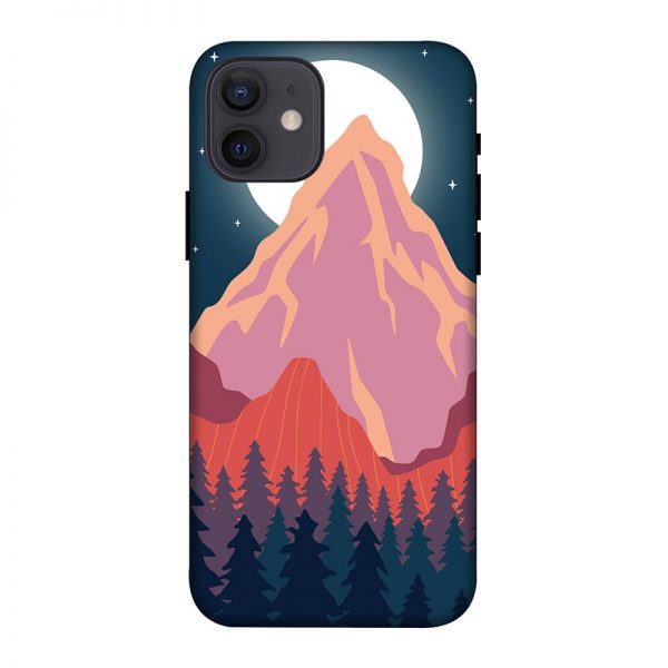 Big Moon and the Mountain iPhone 12 Mobile Cover