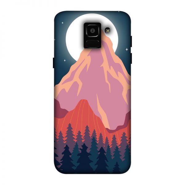 Big Moon and the Mountains Samsung J6 Mobile Cover