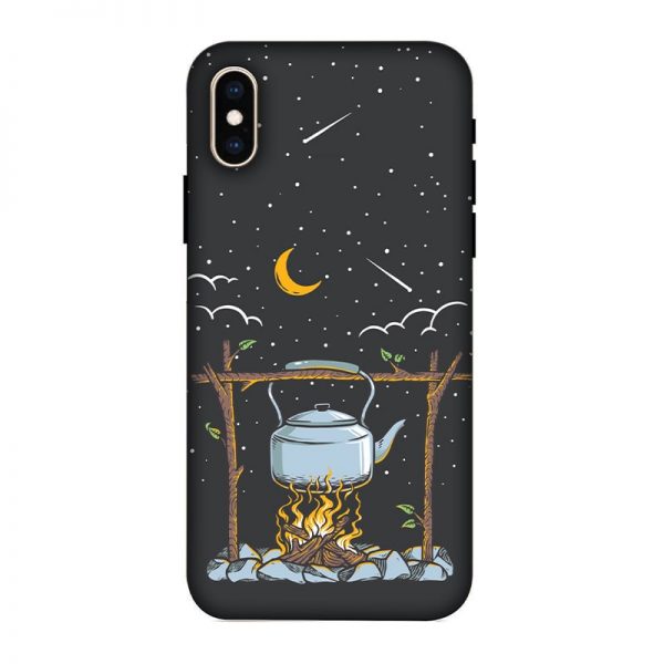 Camping Couple iPhone XS Mobile Cover