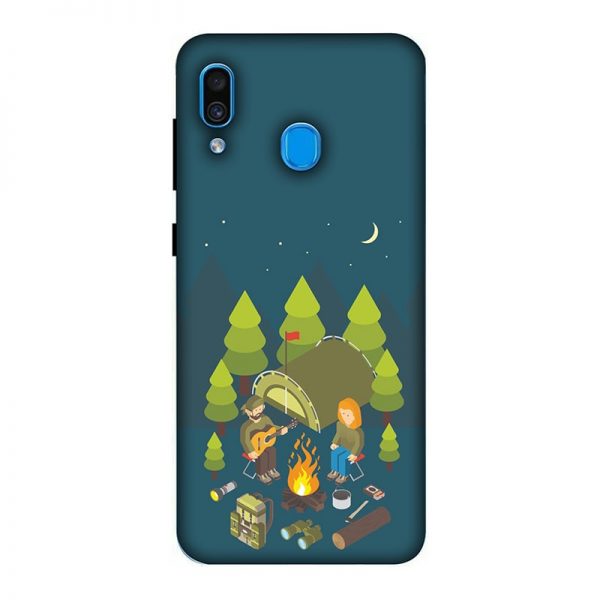Camping Couple Samsung A30 Mobile Cover