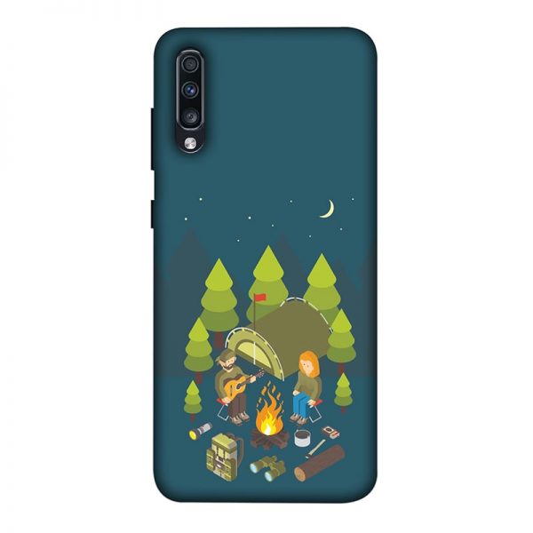 Camping Couple Samsung A70 Mobile Cover