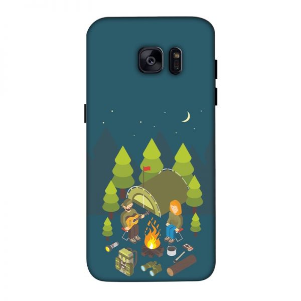 Camping Couple Samsung Galaxy S7 Edge Mobile Cover