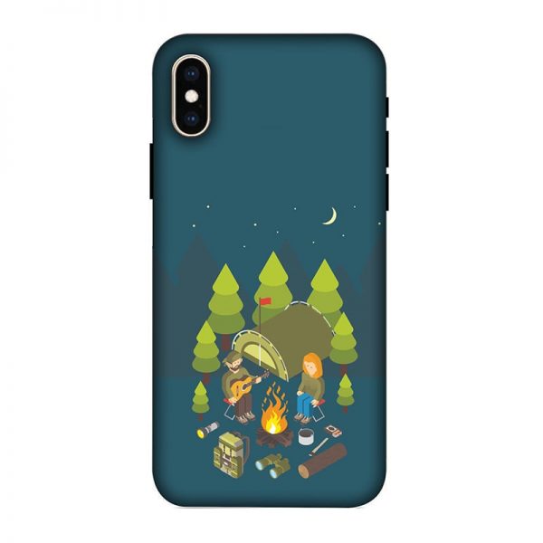 Camping Couple iPhone XS Mobile Cover