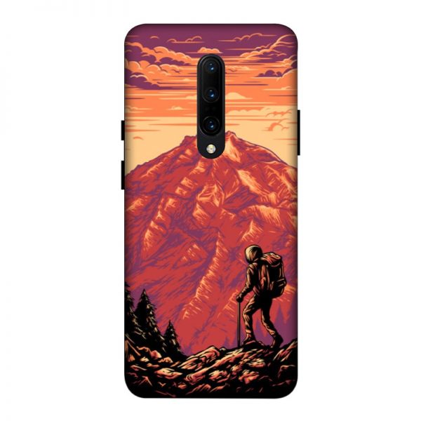 Hiker in Mountain OnePlus 7 Pro Mobile Cover