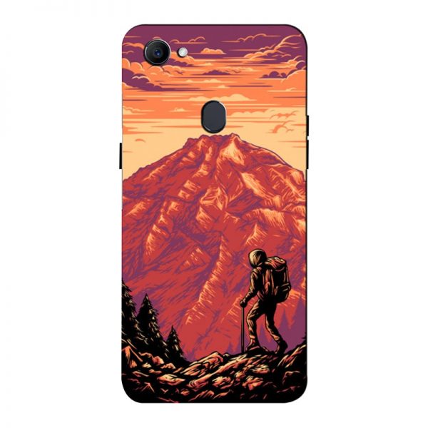 Hiker in Mountain Oppo F7 Mobile Cover