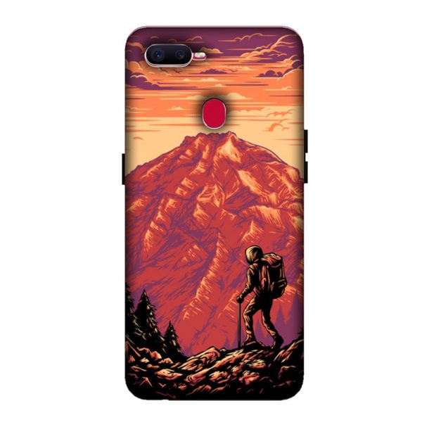 Hiker in Mountain Oppo F9 Mobile Cover
