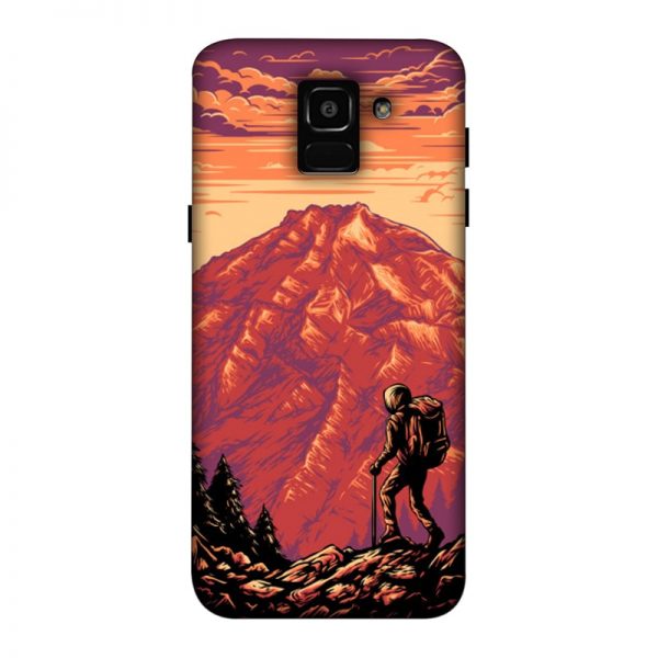Hiker in Mountain Samsung J6 Mobile Cover