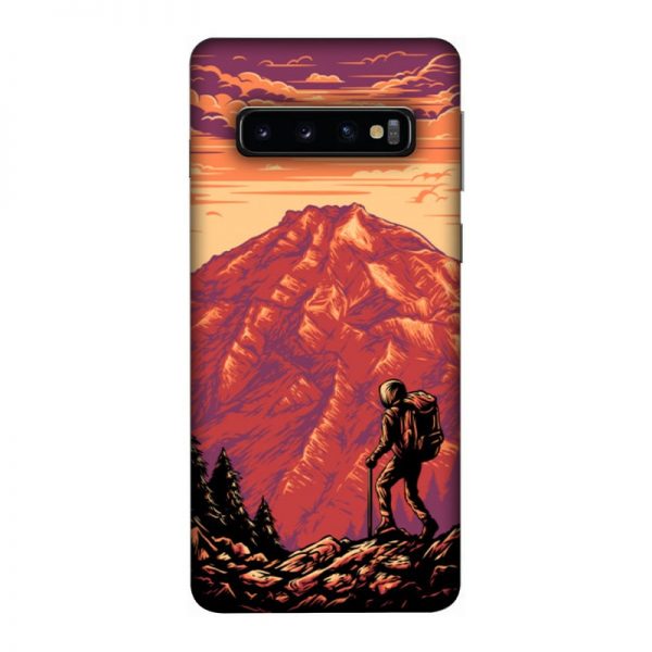 Hiker in Mountain Samsung Galaxy S10 Mobile Cover