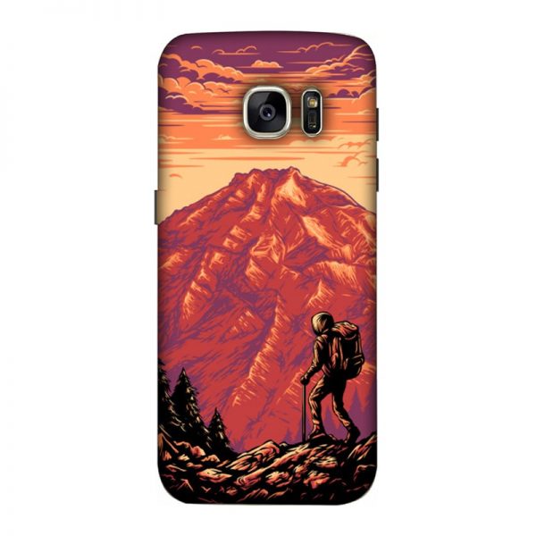 Hiker in Mountain Samsung Galaxy S7 Mobile Cover