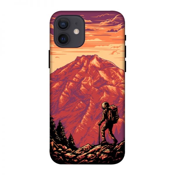 Hiker in Mountain iPhone 12 Mobile Cover