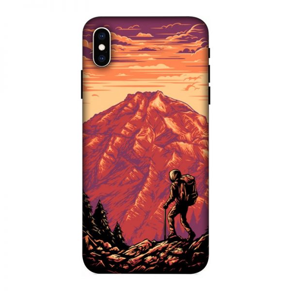 Hiker in Mountain iPhone XS Max Mobile Cover