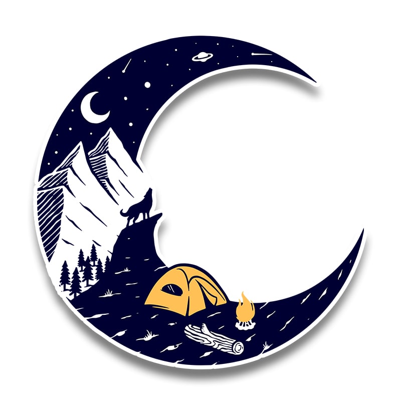 Crescent Moon Sticker