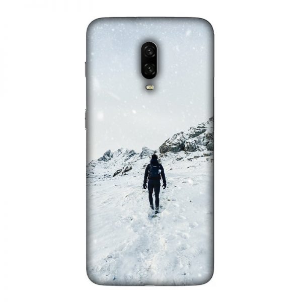 Trekker in Snow OnePlus 6T Mobile Cover