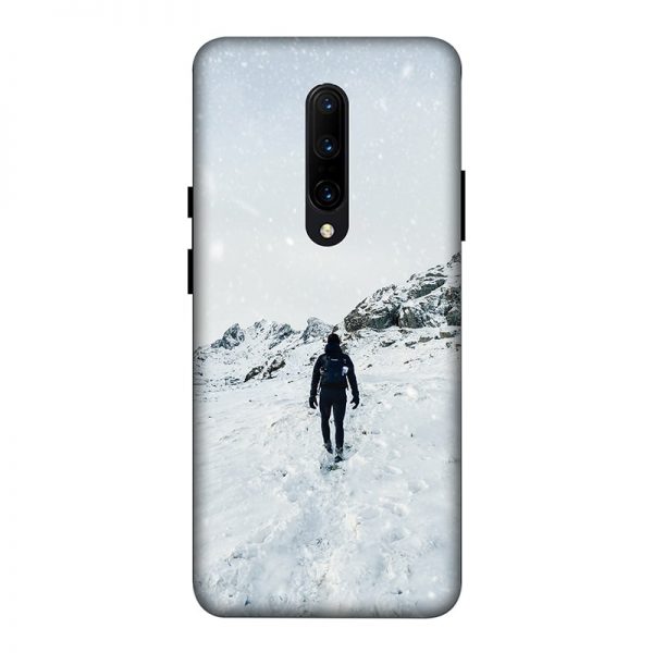 Trekker in Snow OnePlus 7 Pro Mobile Cover