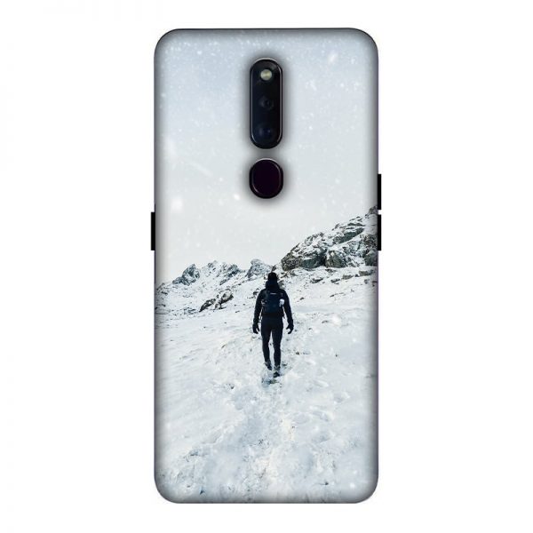 Trekker in Snow Oppo F11 Pro Mobile Cover