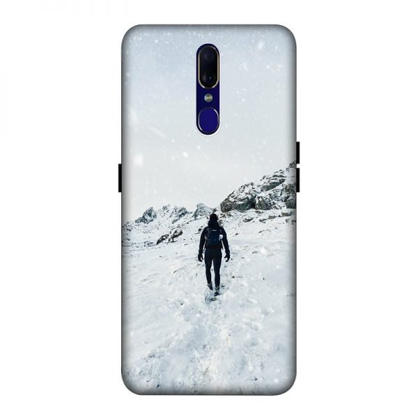 Trekker in Snow Oppo F11 mobile Cover
