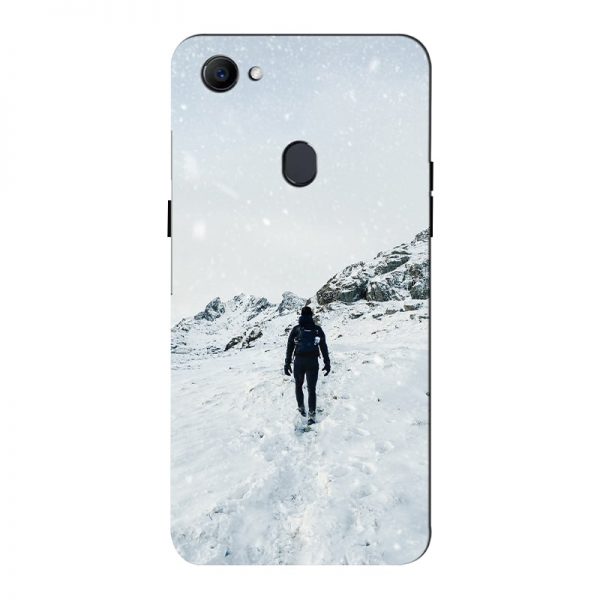 Trekker in Snow Oppo F7 Mobile Cover