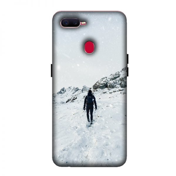 Trekker in Snow Oppo F9 Mobile Cover