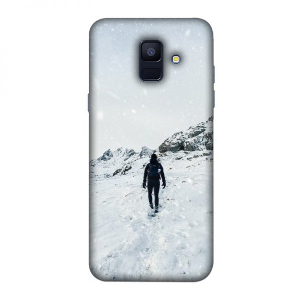 Trekker in Snow Samsung Galaxy A6 Mobile Cover