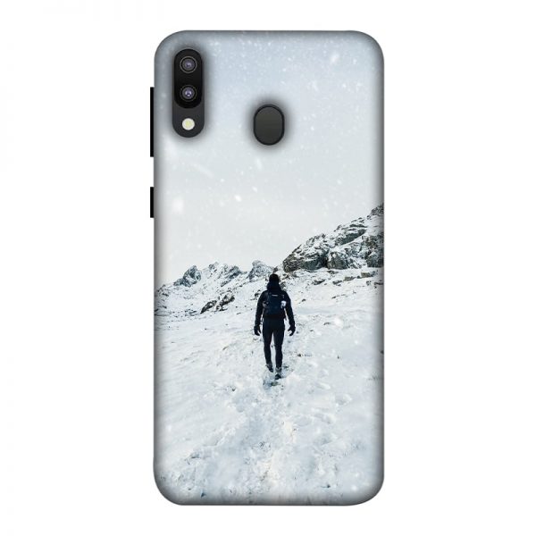 Trekker in Snow Samsung M20 Mobile Cover
