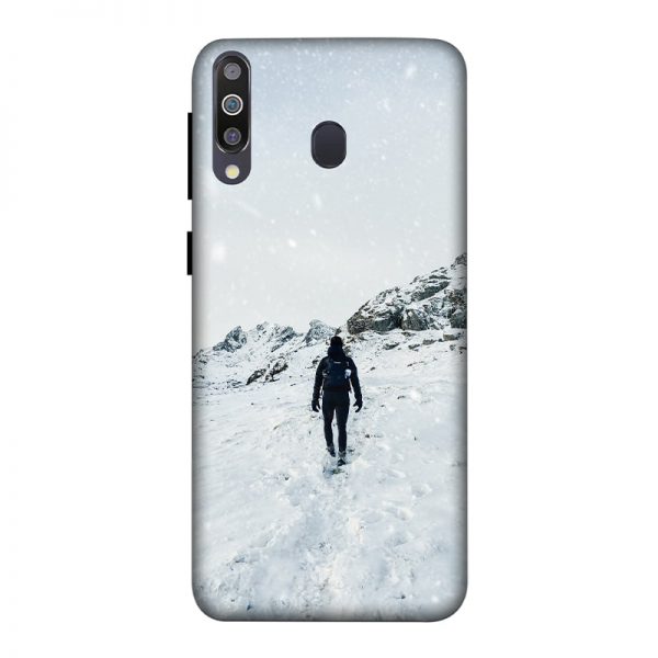 Trekker in Snow Samsung M30 Mobile Cover