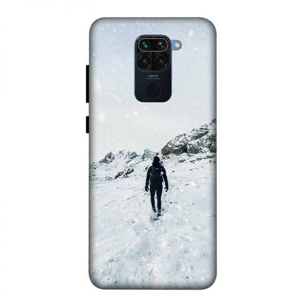 Trekker in Snow Redmi Note 9 Mobile Cover