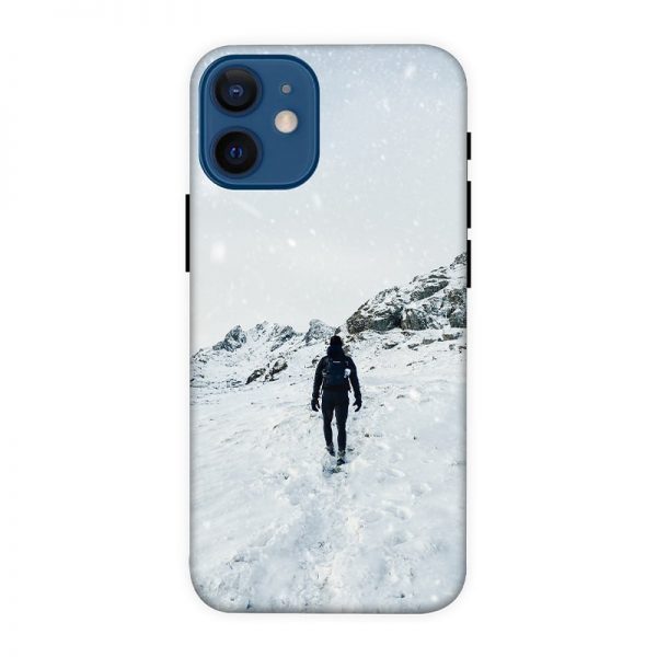 Trekker in Snow iPhone 12 Mini Mobile Cover