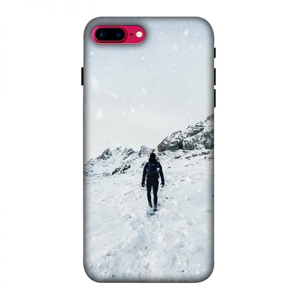 Trekker in Snow iPhone 8 Plus Mobile Cover