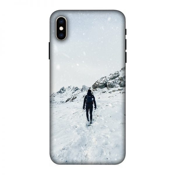 Trekker in Snow iPhone XS Max Mobile Cover
